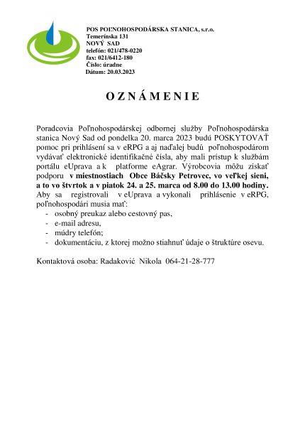 oznamenie